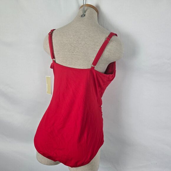 Michael Kors One Piece Swimsuit Women's 14 Red Cruise 2020 Crossover NWT - Picture 15 of 16